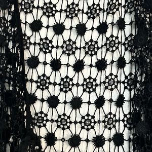 Black crochet long duster